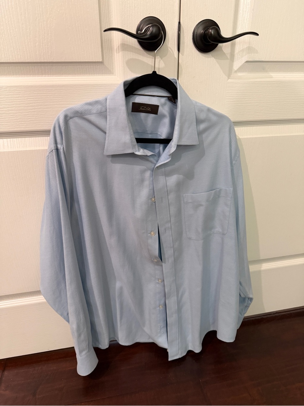 Tasso Elba Light Blue Mens Dress Shirt with Chest Pocket